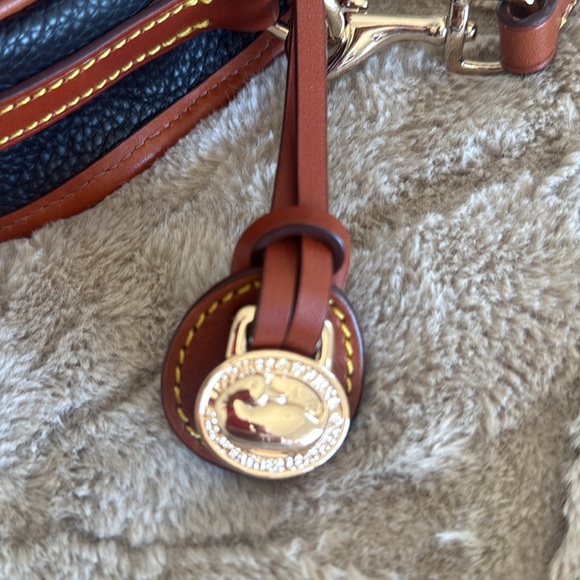 Dooney & Bourke Black and Tan Leather Crossbody - Picture 2 of 6